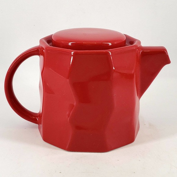 TEAVANA Mid Century Modern Style Small red ceramic teapot tea pot